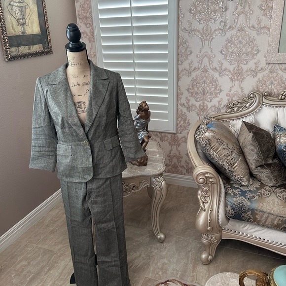 Grace gray pantsuit pant size 4 coat size 6 - Picture 6 of 9